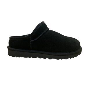 UGG Women’s Black Suede Cozetta Luxe Shearling Slip-On Mule Slippers Size 8